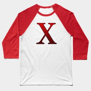 Red Roman Numeral 10 X Baseball T-Shirt